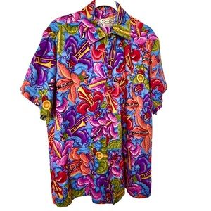 Vintage New Orleans JazzFest Floral Hawaiian Shirt Unisex/Men’s Small